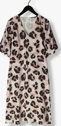 zand by-bar midi jurk juta cheetah dress