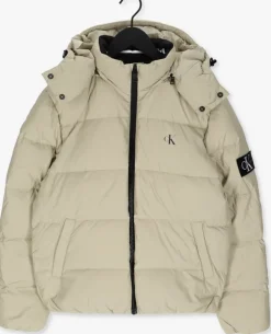 zand calvin klein gewatteerde jas essentials down jacket