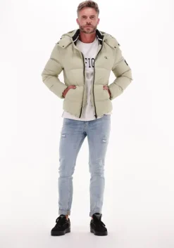 zand calvin klein gewatteerde jas essentials down jacket