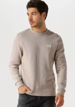 zand calvin klein trui woven label waffle ls tee