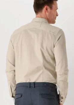 zand cast iron casual overhemd long sleeve shirt twill jersey 2 tone