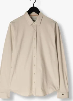 zand cast iron casual overhemd long sleeve shirt twill jersey 2 tone