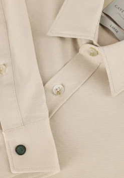 zand cast iron casual overhemd long sleeve shirt twill jersey 2 tone