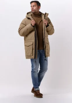 zand drykorn gewatteerde jas maron 134104