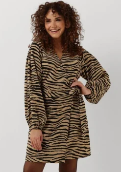 zand neo noir mini jurk oaklynn graphic zebra dress