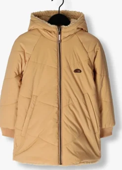 zand nono teddy jas baybee reversible mid long hooded jacket