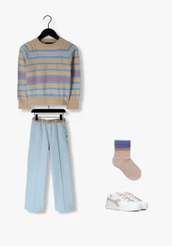 zand nono trui k-soft girls striped knitted sweater sand