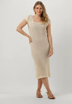 zand object midi jurk objedita s/s knit dress a vip 23