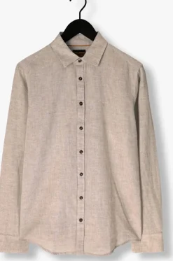 zand pme legend casual overhemd long sleeve shirt cotton linen 2 tone