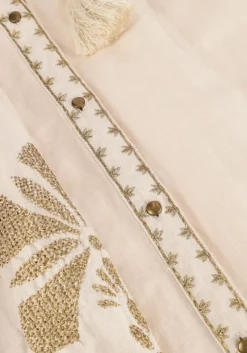 zand summum maxi jurk long dress linen heavy embroidery