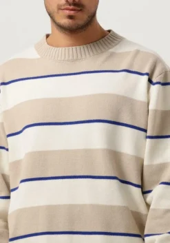 zand woodbird trui wbkurt stripe crew