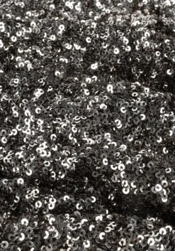 zilveren access mini jurk sequin mini dress with v necklin