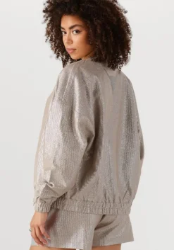 zilveren alix the label jack ladies woven foil jacket