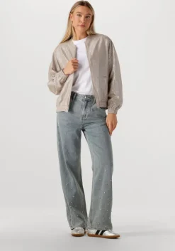 zilveren alix the label jack ladies woven foil jacket