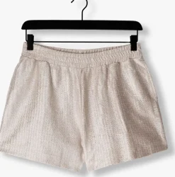 zilveren alix the label korte broek ladies woven foil shorts