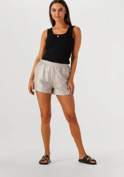 zilveren alix the label korte broek ladies woven foil shorts
