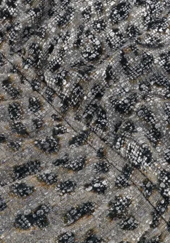 zilveren alix the label mini jurk ladies knitted leopard shiny wrap dress