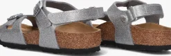 zilveren birkenstock platte sandalen rio as kids