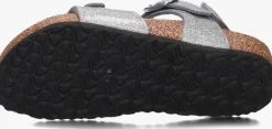 zilveren birkenstock platte sandalen rio as kids
