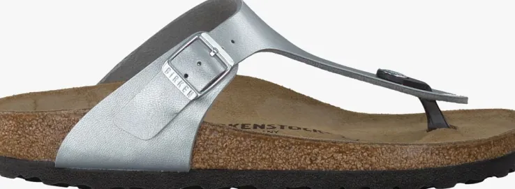 zilveren birkenstock teenslippers gizeh kids