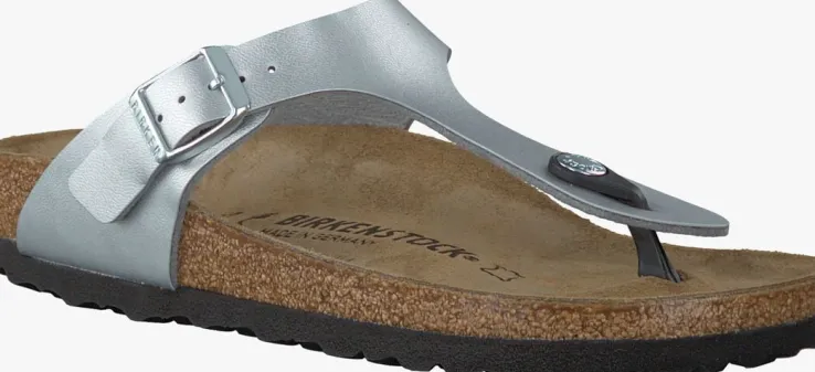 zilveren birkenstock teenslippers gizeh kids