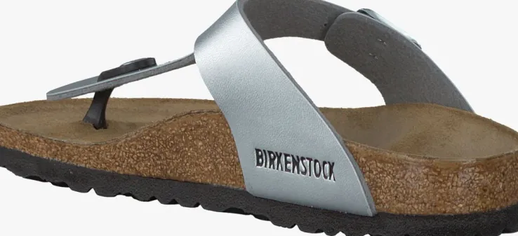 zilveren birkenstock teenslippers gizeh kids