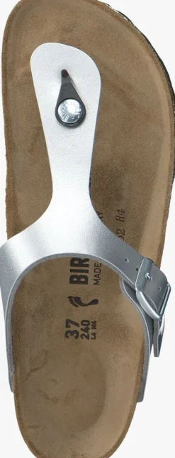 zilveren birkenstock teenslippers gizeh kids