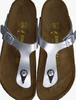 zilveren birkenstock teenslippers gizeh kids