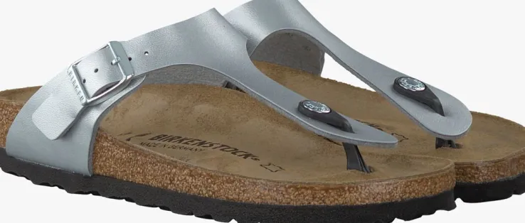 zilveren birkenstock teenslippers gizeh kids