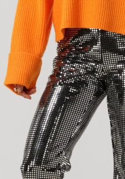 zilveren co'couture flared broek mirror flare pant