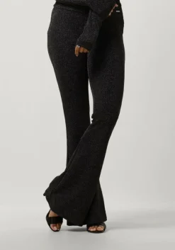 zilveren colourful rebel flared broek lurex extra flare pants