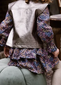 zilveren daily7 gilet metallic gilet