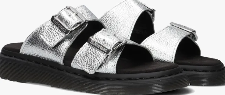 zilveren dr martens slippers josef