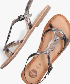 zilveren gioseppo platte sandalen biscoe