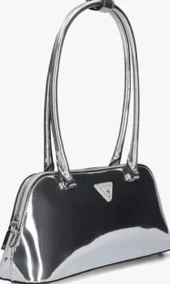 zilveren guess schoudertas arnela shoulder satchel