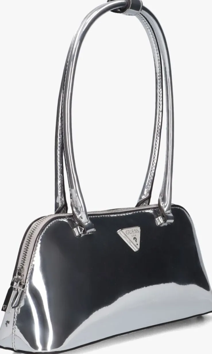 zilveren guess schoudertas arnela shoulder satchel