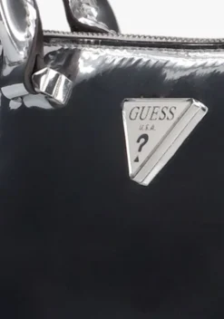 zilveren guess schoudertas arnela shoulder satchel