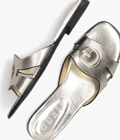 zilveren guess slippers ciella