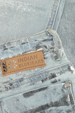 zilveren indian blue jeans straight leg jeans sue straight fit