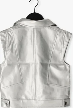 zilveren indian blue jeans gilet vegan leather sleeveless gilet