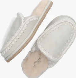 zilveren mou pantoffels slipper full eskimo stitch
