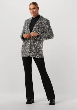 zilveren notre-v blazer nv-christine glitter velvet blazer