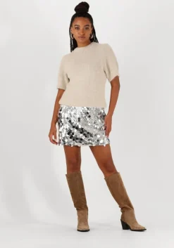 zilveren notre-v minirok nv-emerald