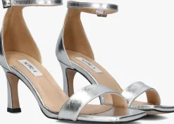 zilveren notre-v sandalen met hak 86605