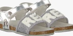 zilveren replay platte sandalen papua