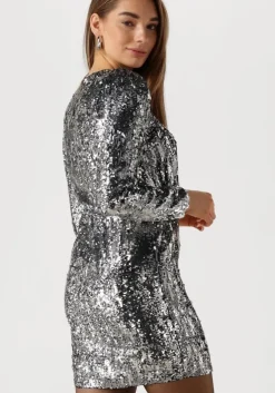 zilveren selected femme mini jurk slfari-colyn ls short sequins