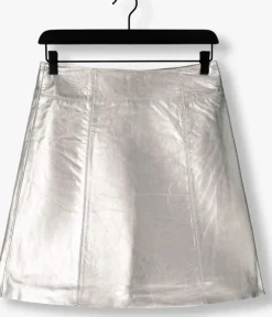 zilveren selected femme minirok slfnew ibi skirt metallic