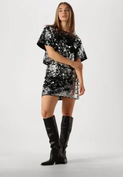 zilveren selected femme top slftana 3/4 sequins top