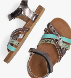 zilveren ton & ton platte sandalen pl_omo08