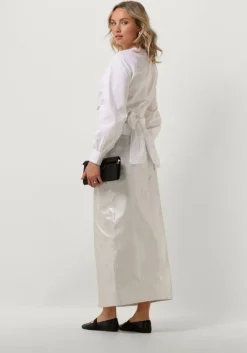 zilveren y.a.s. maxirok yassilva denim hw midi skirt